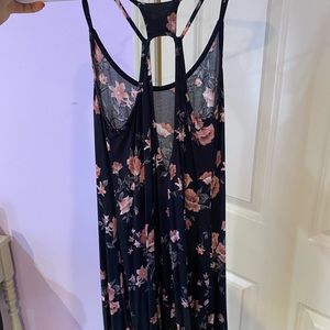 Chloe K black and pink floral dress